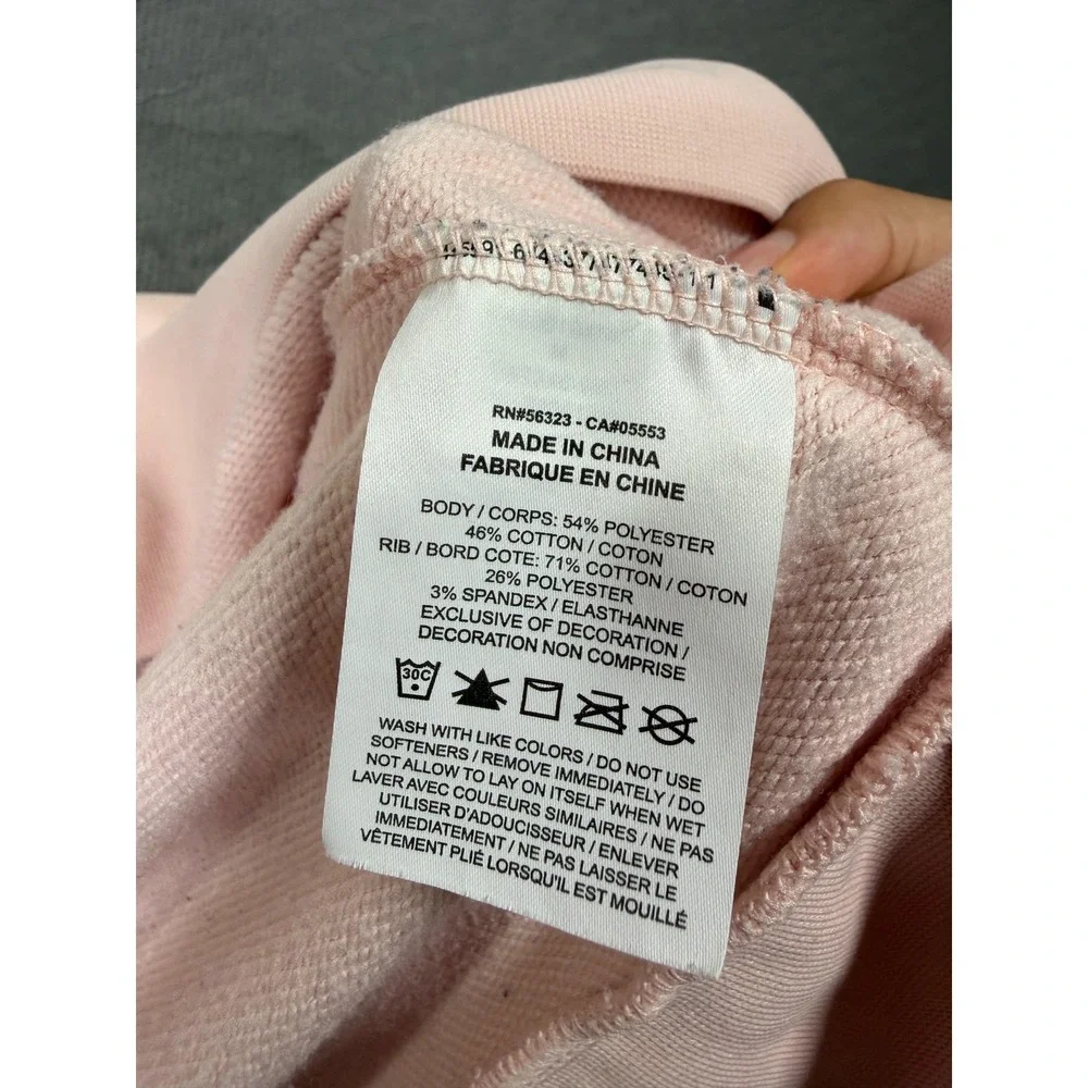 Nike Dri-FIT Womens Medium Pink Embossed Logo Cropped Sweatshirt Pullover